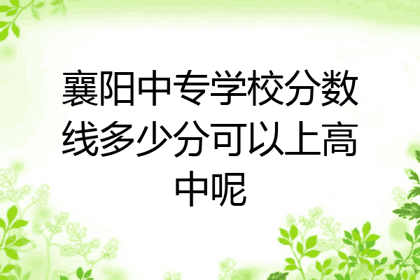 襄阳中专学校分数线多少分可以上高中呢