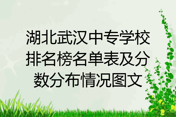 湖北武汉中专学校排名榜名单表及分数分布情况图文
