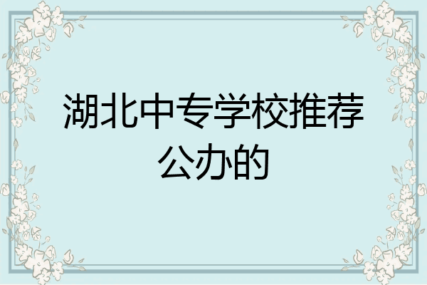 湖北中专学校推荐公办的