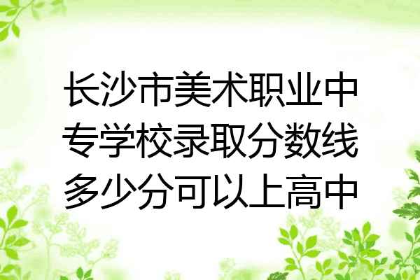 长沙市美术职业中专学校录取分数线多少分可以上高中