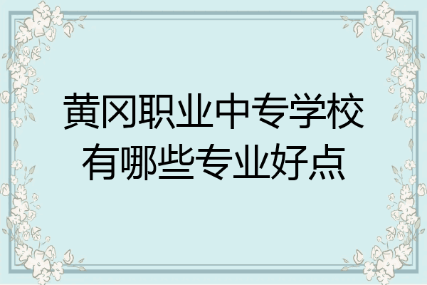 黄冈职业中专学校有哪些专业好点