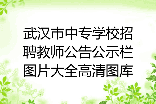 武汉市中专学校招聘教师公告公示栏图片大全高清图库