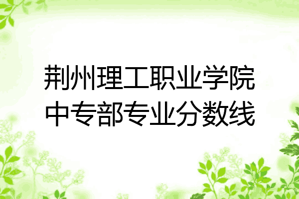 荆州理工职业学院中专部专业分数线