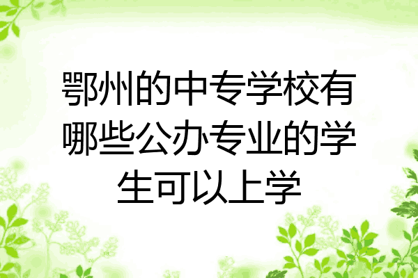 鄂州的中专学校有哪些公办专业的学生可以上学