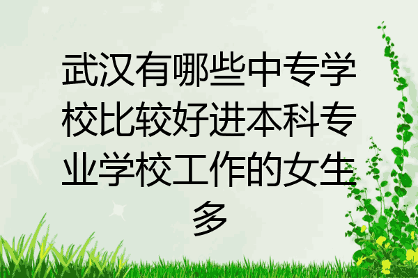 武汉有哪些中专学校比较好进本科专业学校工作的女生多