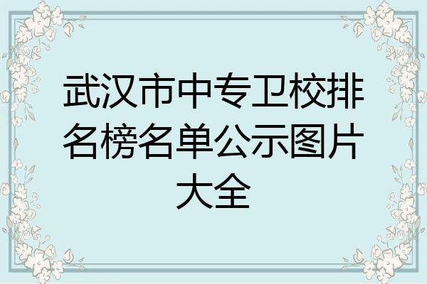 武汉市中专卫校排名榜名单公示图片大全