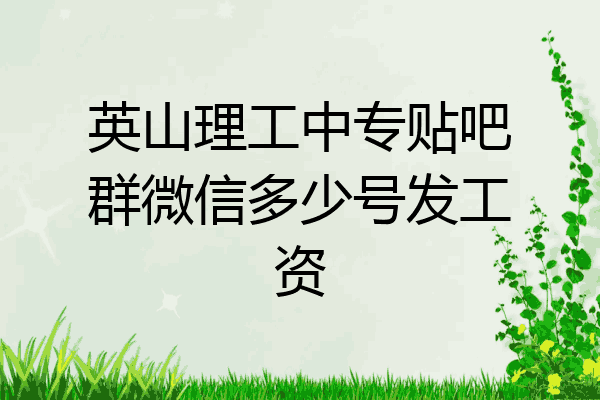 英山理工中专贴吧群微信多少号发工资