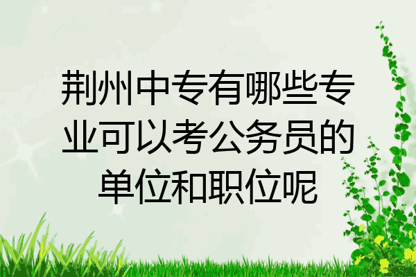 荆州中专有哪些专业可以考公务员的单位和职位呢