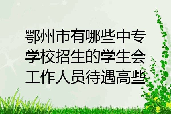 鄂州市有哪些中专学校招生的学生会工作人员待遇高些