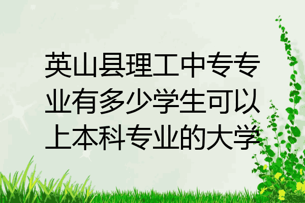 英山县理工中专专业有多少学生可以上本科专业的大学