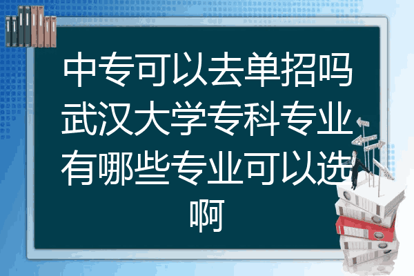 中专可以去单招吗武汉大学专科专业有哪些专业可以选啊