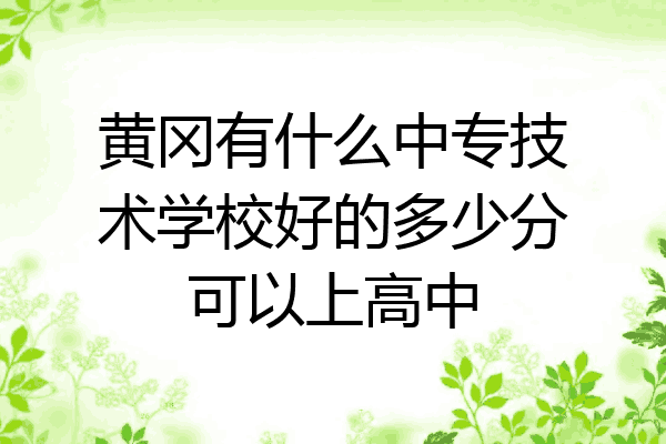 黄冈有什么中专技术学校好的多少分可以上高中