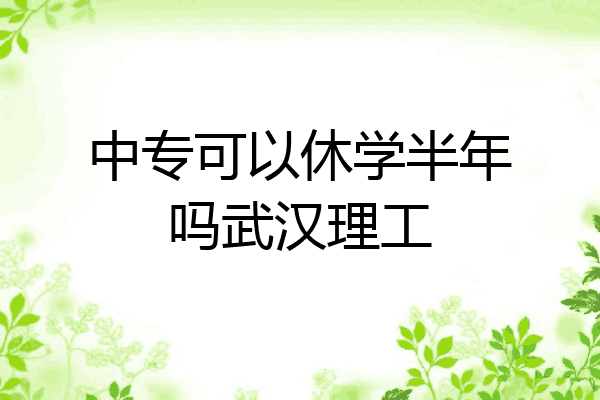 中专可以休学半年吗武汉理工