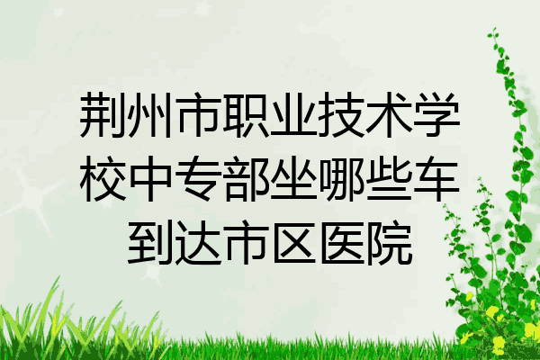 荆州市职业技术学校中专部坐哪些车到达市区医院