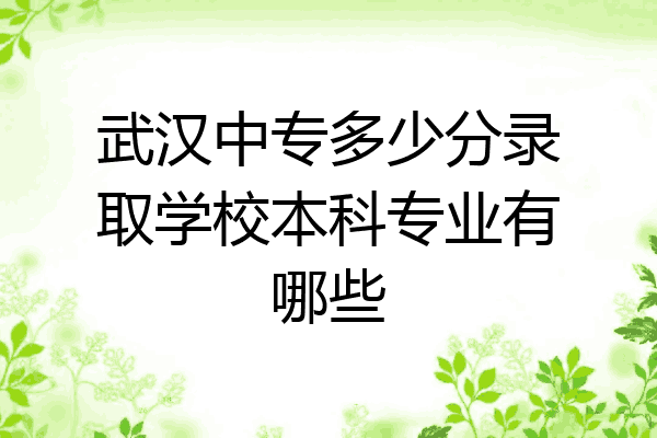 武汉中专多少分录取学校本科专业有哪些