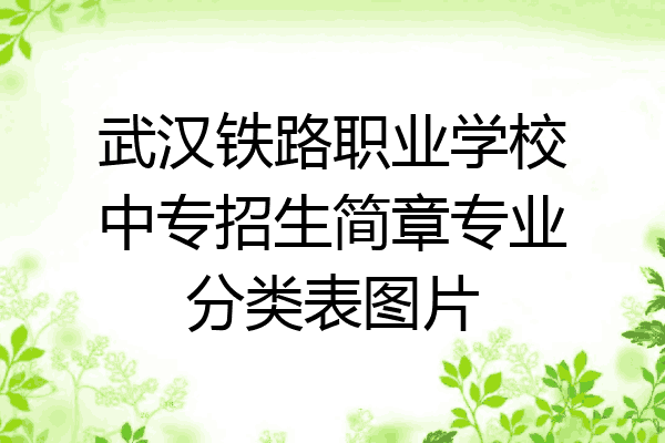 武汉铁路职业学校中专招生简章专业分类表图片