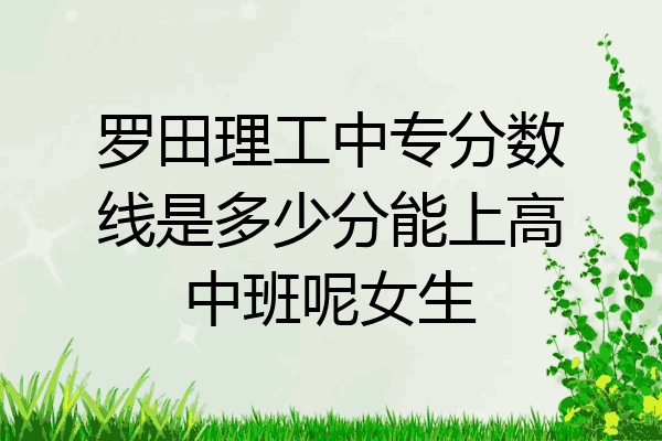 罗田理工中专分数线是多少分能上高中班呢女生