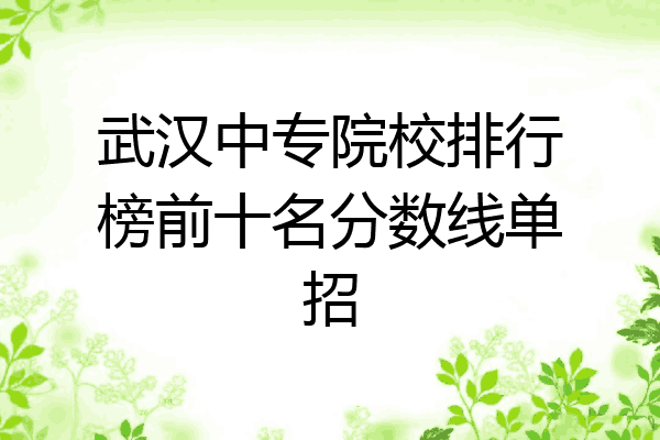 武汉中专院校排行榜前十名分数线单招