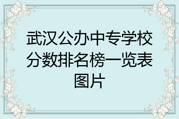 武汉公办中专学校分数排名榜一览表图片