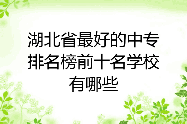 湖北省最好的中专排名榜前十名学校有哪些