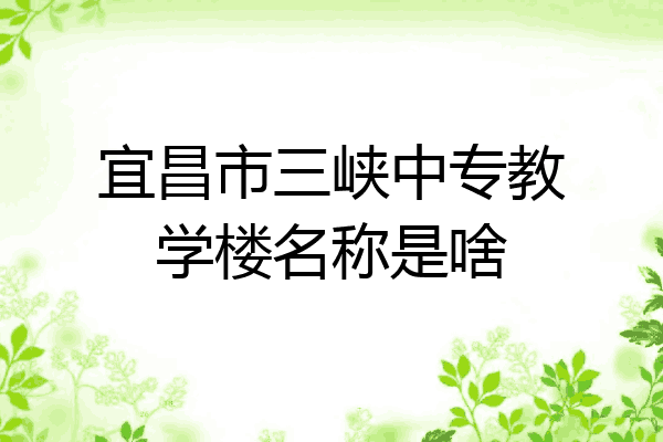 宜昌市三峡中专教学楼名称是啥