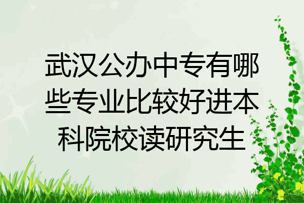 武汉公办中专有哪些专业比较好进本科院校读研究生