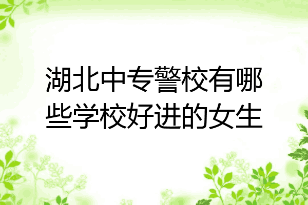 湖北中专警校有哪些学校好进的女生