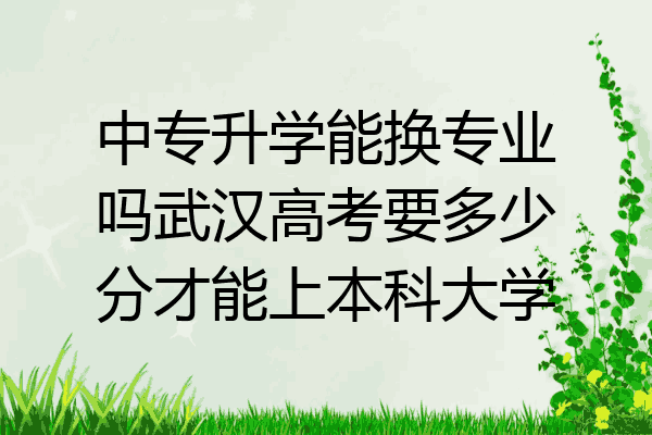 中专升学能换专业吗武汉高考要多少分才能上本科大学