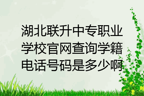 湖北联升中专职业学校官网查询学籍电话号码是多少啊