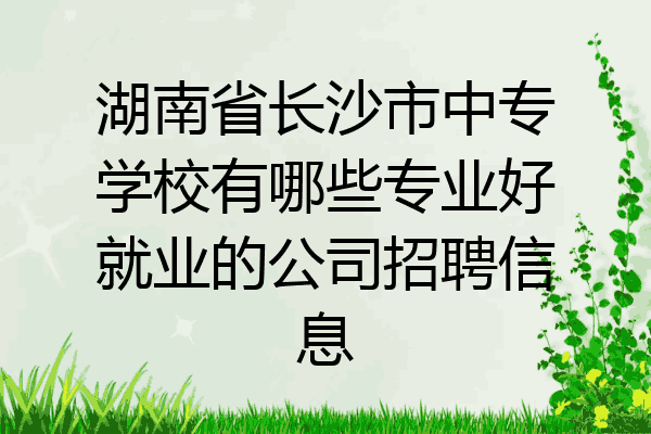湖南省长沙市中专学校有哪些专业好就业的公司招聘信息