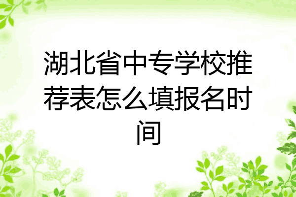 湖北省中专学校推荐表怎么填报名时间