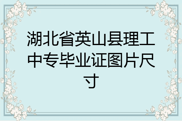 湖北省英山县理工中专毕业证图片尺寸