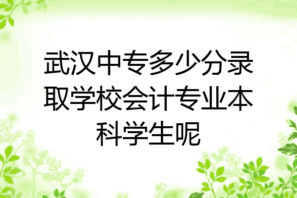 武汉中专多少分录取学校会计专业本科学生呢
