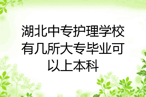 湖北中专护理学校有几所大专毕业可以上本科