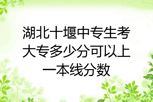 湖北十堰中专生考大专多少分可以上一本线分数
