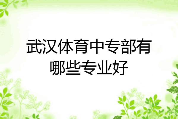 武汉体育中专部有哪些专业好