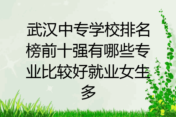 武汉中专学校排名榜前十强有哪些专业比较好就业女生多