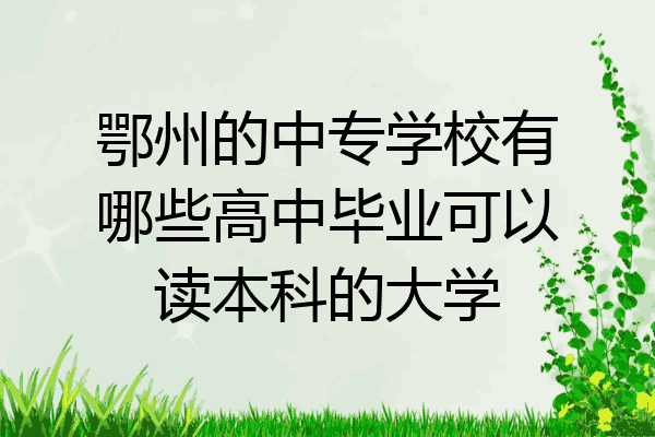 鄂州的中专学校有哪些高中毕业可以读本科的大学