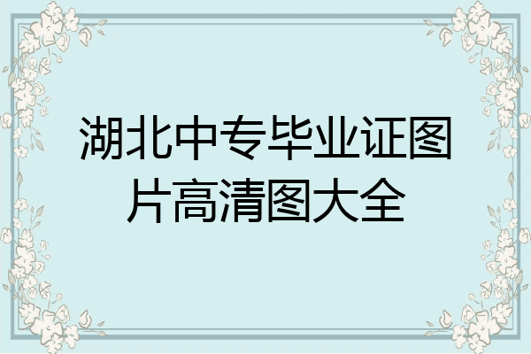 湖北中专毕业证图片高清图大全
