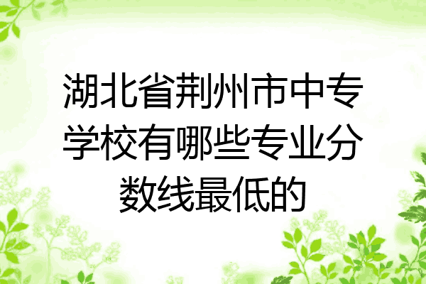湖北省荆州市中专学校有哪些专业分数线最低的