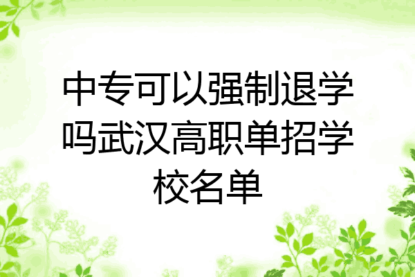 中专可以强制退学吗武汉高职单招学校名单