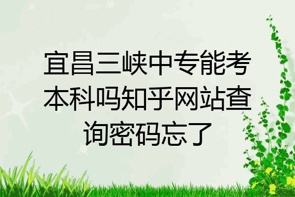 宜昌三峡中专能考本科吗知乎网站查询密码忘了