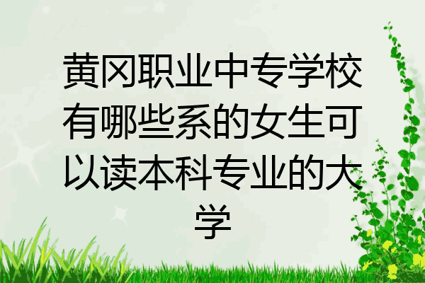 黄冈职业中专学校有哪些系的女生可以读本科专业的大学