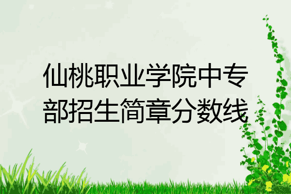 仙桃职业学院中专部招生简章分数线