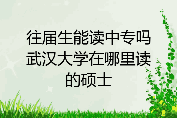 往届生能读中专吗武汉大学在哪里读的硕士