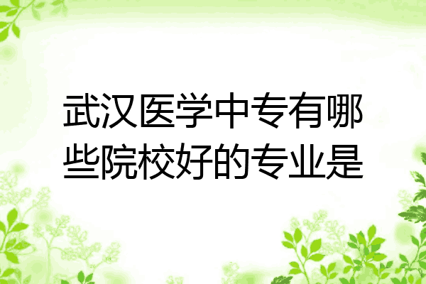 武汉医学中专有哪些院校好的专业是