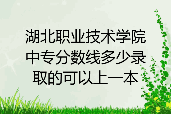 湖北职业技术学院中专分数线多少录取的可以上一本
