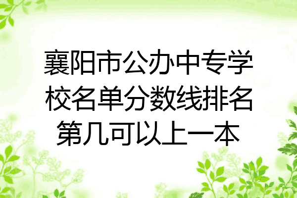 襄阳市公办中专学校名单分数线排名第几可以上一本