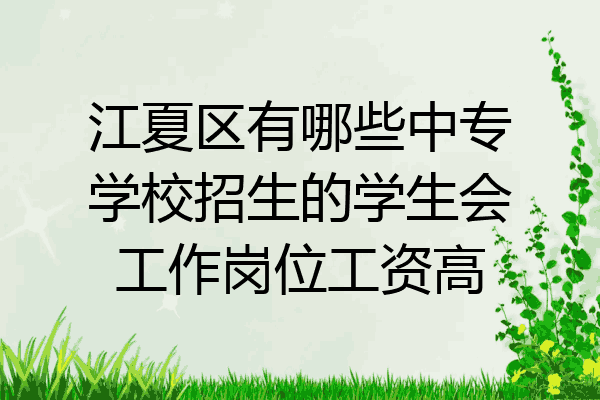 江夏区有哪些中专学校招生的学生会工作岗位工资高