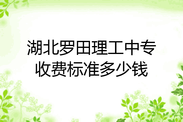 湖北罗田理工中专收费标准多少钱
